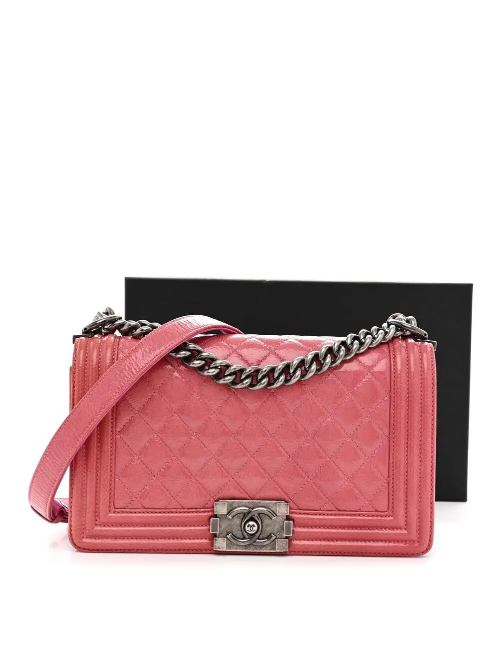 Chanel Distressed Patent Quilted Medium #295617C17B